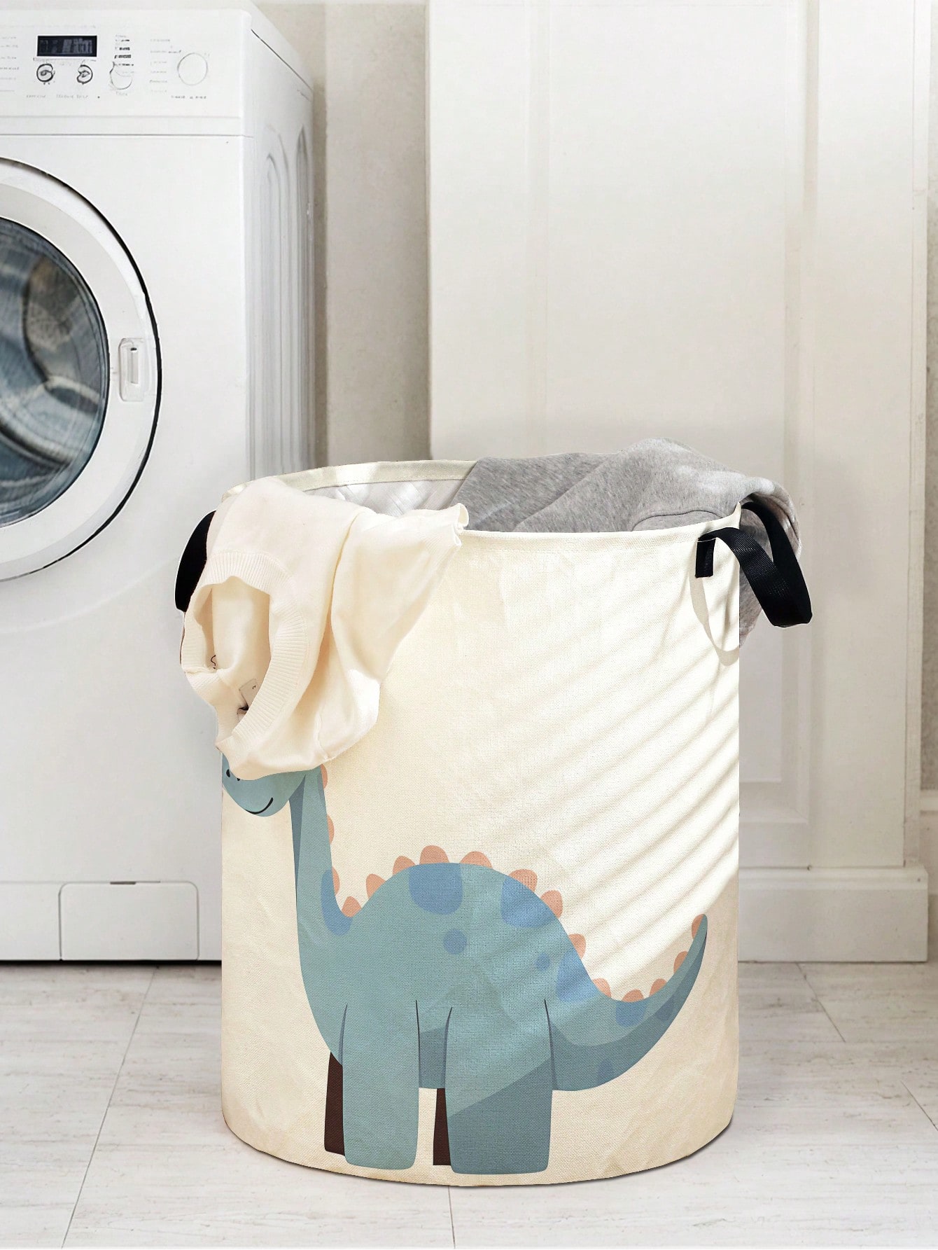 Baby Clothes Organiser - Dinosaur Laundry Basket, Foldable Large Capacity