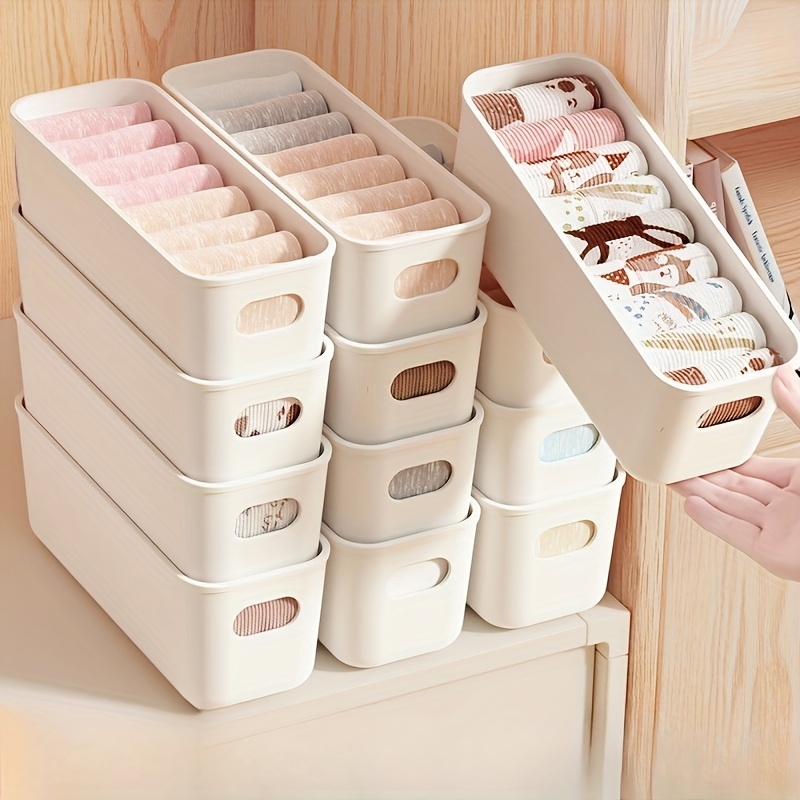 4pcs White Plastic Storage Box - огляд і ціна Baby Clothes Organiser