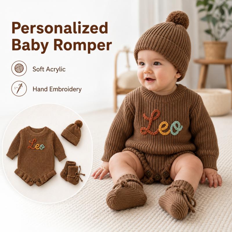 Personalized Baby Knit Romper  - огляд і ціна Baby Clothing Names