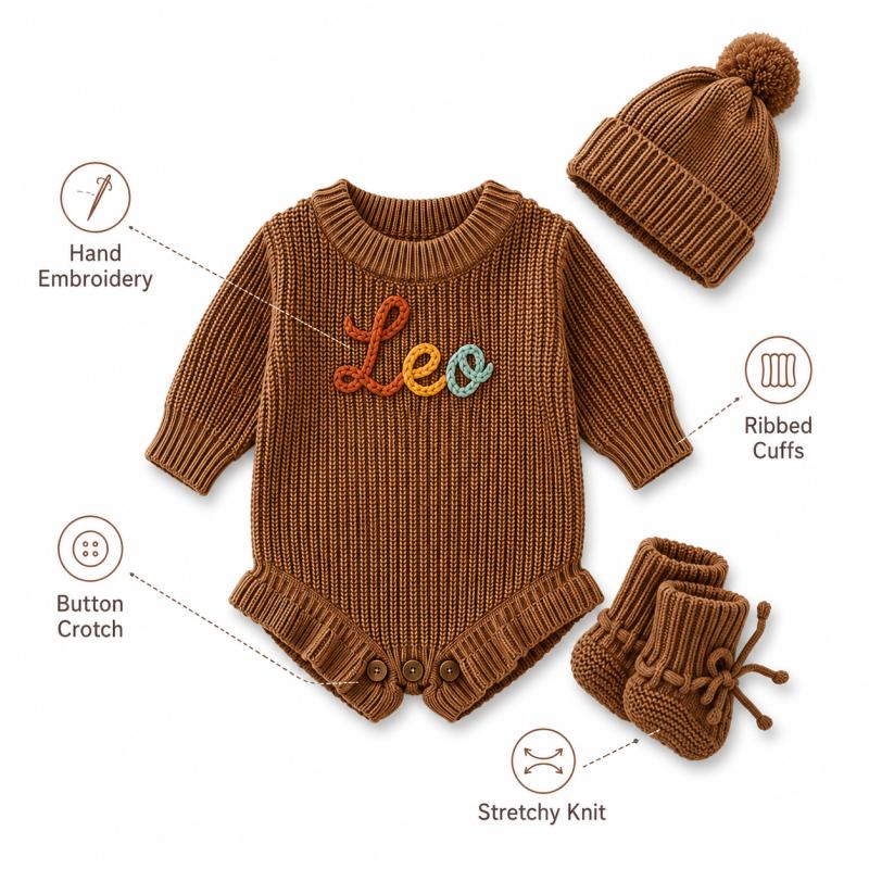 Personalized Baby Knit Romper  - огляд і ціна Baby Clothing Names